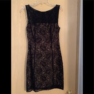 A/X Armani exchange black lace shift dress sz 6